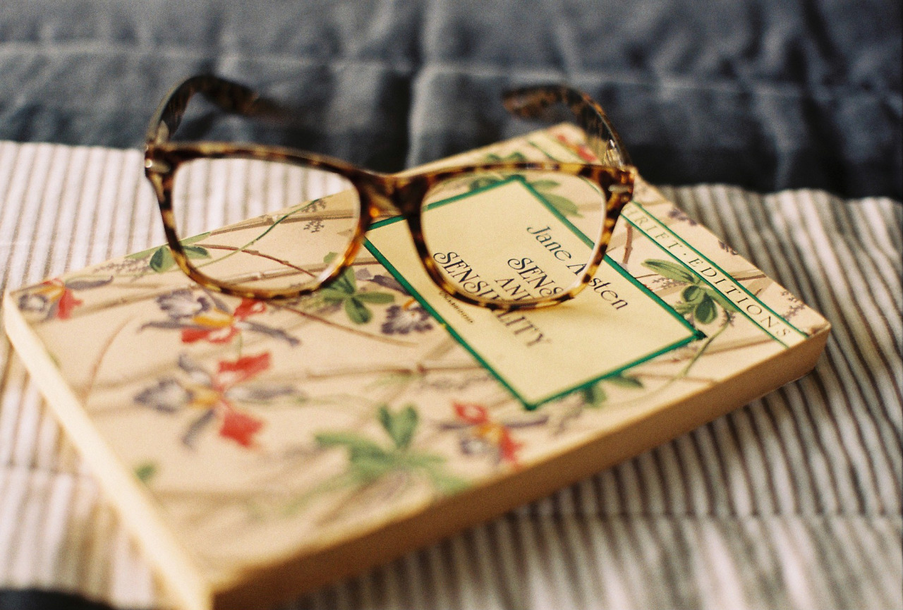 Reading glasses and novel