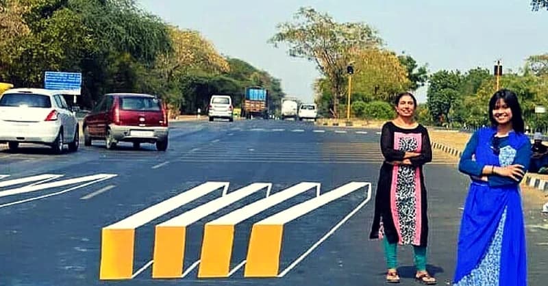 3D Zebra Crossing painted in Ahmedabad