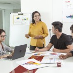 Dr. Priya Mary Mathew with students at Pearl Academy