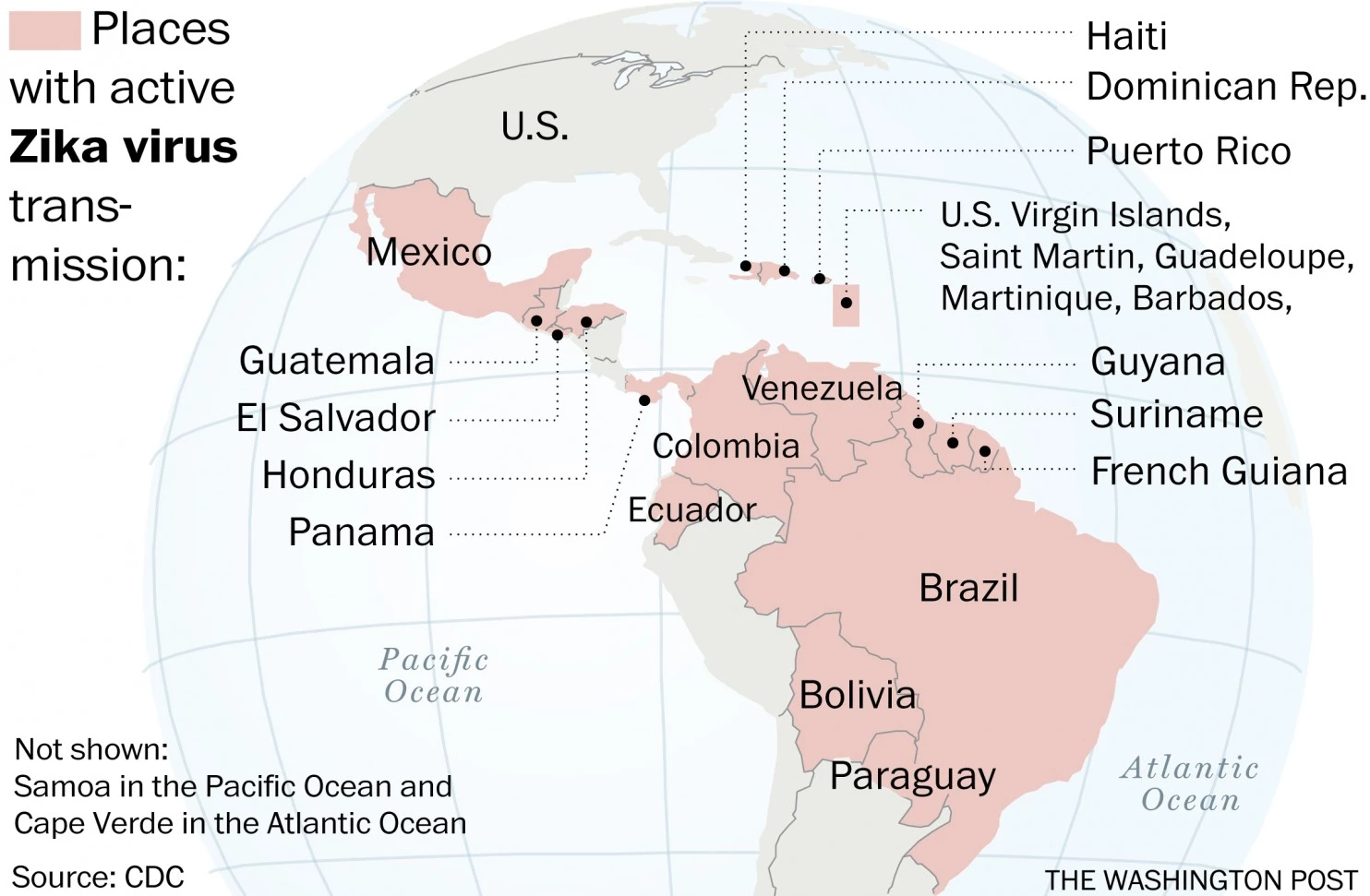 zika infected countries