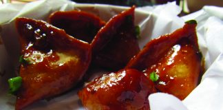 duck samosa at farzi cafe