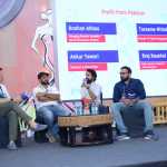 Roshan Abbas, MD of Geometry Global Encompass Network, Writer Rraj Kaushal,Ankur Tiwari(Musician) and Mr.Tarasame Mittal,Founder of TM Talent Management at the 5th Edition of the Edutainment Show 2017