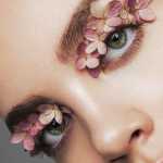 Floral eye makeup