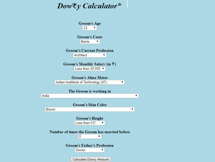 Dowry Calculator