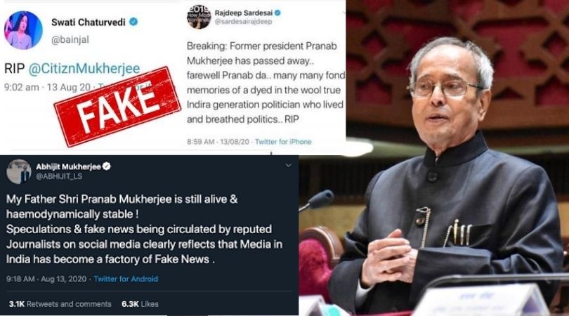 Pranab Mukherjee, Fake News