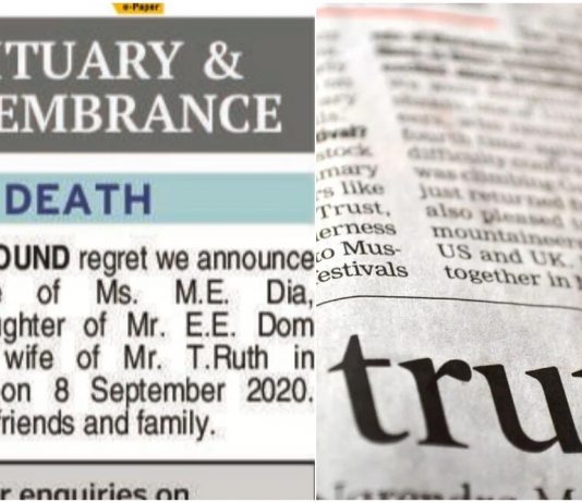 obituary, newspaper, death of media
